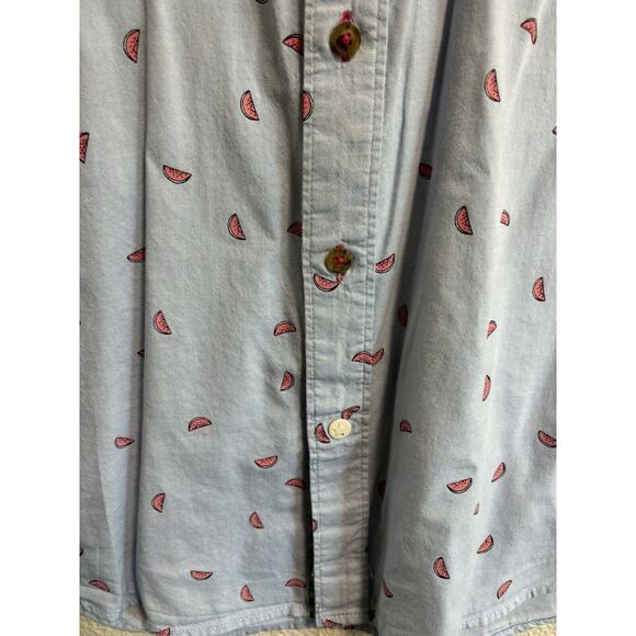 Sovereign Code Mens Sz S Button-Up Shirt Watermelon Print Summer Vacation Resort - Picture 6 of 10